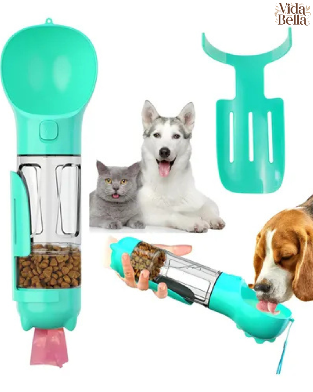 BOTELLA 4 EN 1 MULTIFUNCIONAL PARA MASCOTAS