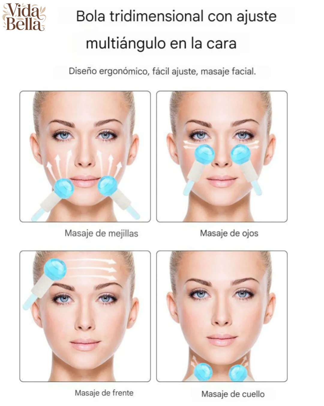 MASAJEADOR FACIAL , BOLAS DE REFRIGERACION